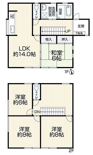 富士宮市大岩　中古戸建　全１棟 使い勝手の良い4LDK♪和室は、子育て用のお部屋としたり、ご両親のお部屋にしたりと使い方自由♪