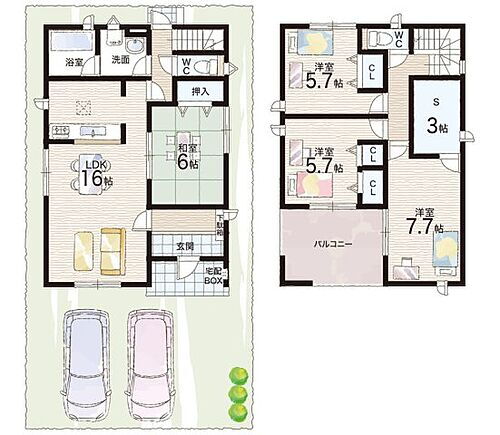 新築一戸建　和歌山市粟 第3－2号地・大型収納ですっきり寝室
