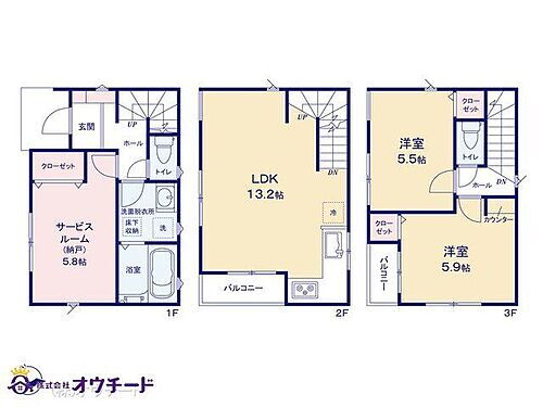 川口市川口５１２２２棟 図面と異なる場合は現況を優先