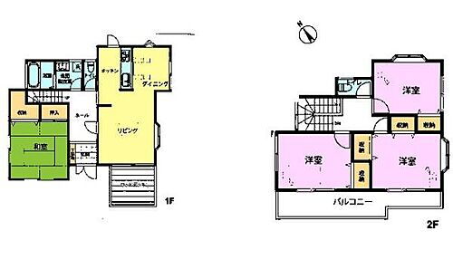 千葉市若葉区貝塚町 4LDKの魅力的な間取り！各部屋広々と使えそうです！ゆったりとしたお部屋で家族と楽しく暮らせそうですね！