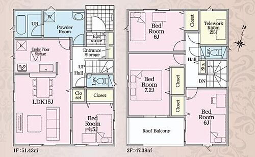 中央区北島町　第７期　　新築全２棟　２号棟 仕事部屋にできるテレワークルームつき。