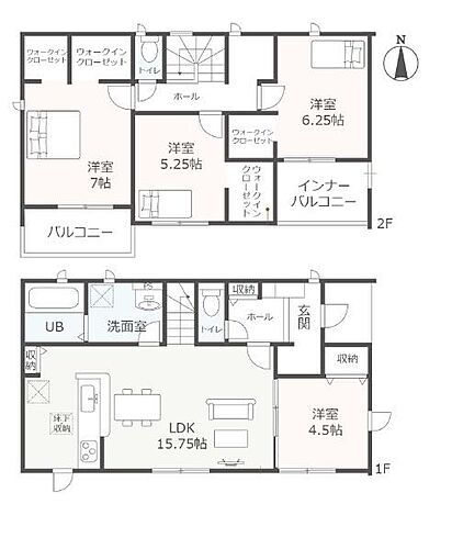 磐田市掛塚　５７期　新築全１棟　１号棟 4LDK、2階建て！ウォークインクローゼット付き！全居室南向き。