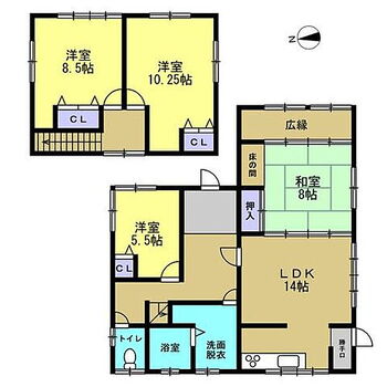 弘前市大字北園１丁目　戸建て リフォーム予定間取り図。4LDKのファミリー向け住宅にリフォーム予定です。