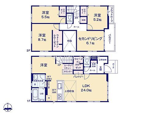 野田市尾崎４期　新築戸建　２号棟 リビング階段は、家族が自然と顔を合わせられます(*^^*)お子様の思春期も、コミュニケーションがより一層はかれますね♪