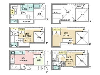 阪根宏彦氏　設計九段の家 地上5階建て、鉄骨造陸屋根です。