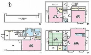 葛飾区奥戸３丁目　中古戸建 全居室陽当たりの良い南向き＋広々7.0帖超え＋収納付きと整った住環境です。各階にトイレを設けています。