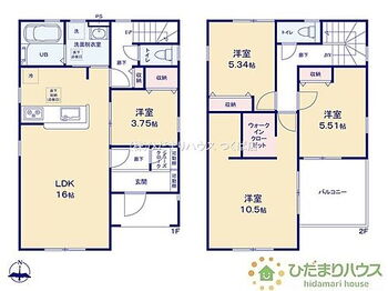 桜川市御領第１　新築戸建　１号棟 2部屋から出入りできるバルコニーで、お洗濯物の干し分けもできちゃいますね(^^♪