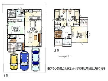 金沢市横川１丁目　新築一戸建て（ＳＨＰシリーズ）３号地 西側2階にバルコニー+サンルームが有り、お洗濯の物干しスペースがあり便利ですね。　