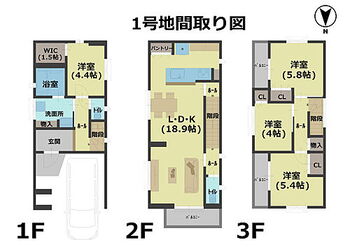～ＰＲＯＳＴＹＬＥ東大阪市高井田西２丁目～全２区画　新規分譲開始 １号地間取り図になります。
