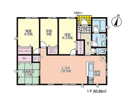 熊本市西区沖新町第１－２棟（１号棟） 全居室収納付きで便利です。