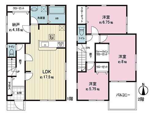 小田原市酒匂１丁目　新築戸建　２号棟 間取図です。図面と異なる場合は現況を優先させていただきます。