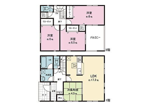 豊川市平井町東野地　新築戸建　１号棟 間取図です。図面と異なる場合は現況を優先させていただきます。
