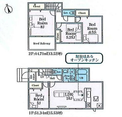 加須市三俣２３－１期　新築一戸建て　０４　リナージュ ご家族でおやすみになれる8帖の広々ベッドルーム♪