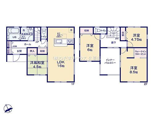 古河上辺見第９　新築一戸建て　０２　リーブルガーデン 人気のインナーバルコニーはプライベート空間にも♪