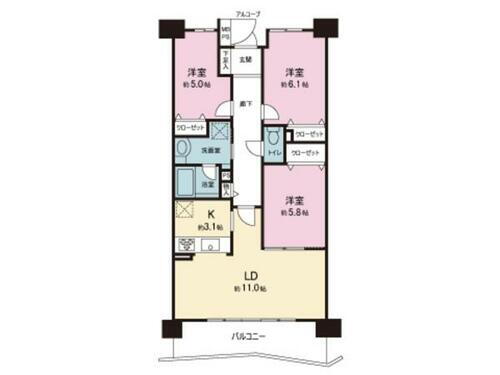 ライオンズマンション千葉グランドタワー 間取図