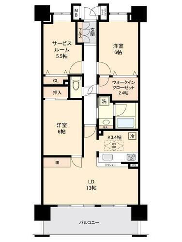 クレストフォルム横浜リヴァシス 3階 2SLDK 物件詳細