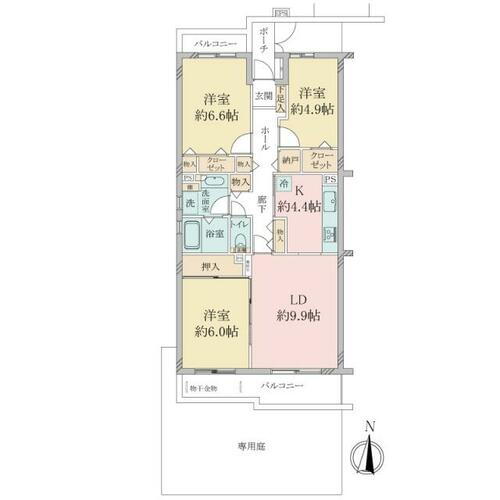 コスモ上大岡アークタワーズ壱番館 3階 3LDK 物件詳細