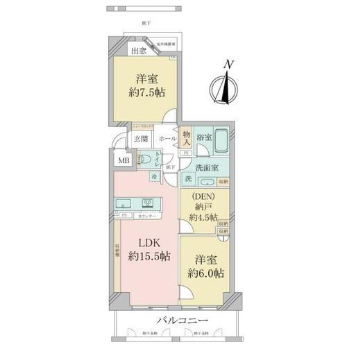 ＲＩＣウエストコート６番街４番館 6階 2SLDK 物件詳細