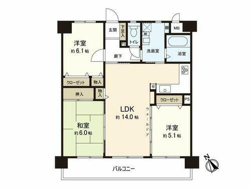 リーベスト高宮東 4階 3LDK 物件詳細