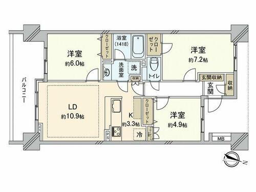 菱和パレス目白台グラーサ 6階 3LDK 物件詳細