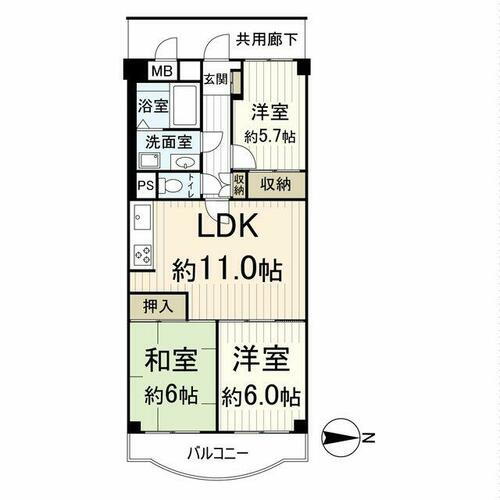 新深江サンハイツ 間取図