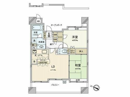 クレアシティ段原リバーパーク 6階 2LDK 物件詳細