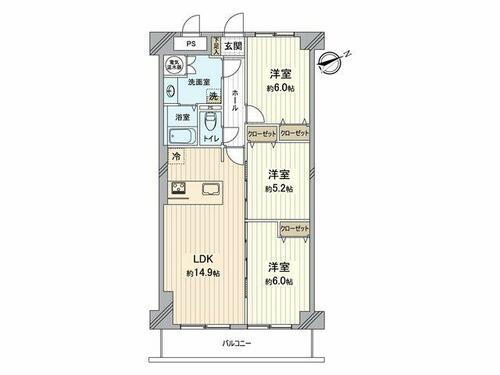 グリーンヴィラ琴似　Ａ棟 3階 3LDK 物件詳細