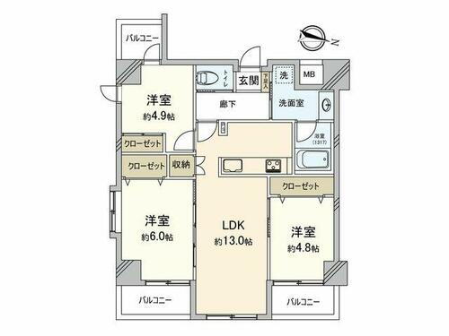 コンフォラス西新井 間取図