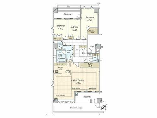 プラウド芦屋東山 間取図