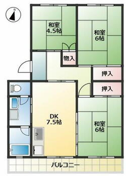 パビリオン菫台Ｂ棟 和室3部屋の3DKのマンションです。