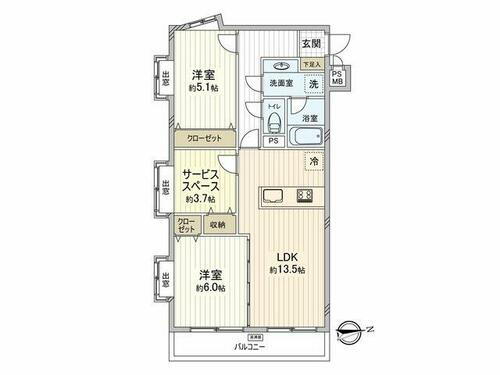 ライオンズマンション東小金井 3階 2SLDK 物件詳細