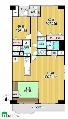 サンコーポ浦安Ｂ棟 9階 3LDK 物件詳細