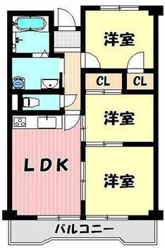 一光ハイツ山王Ｂ棟 ３ＬＤＫ♪４階、南向き♪日当り良好です♪