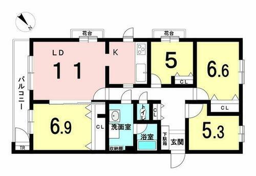 琴似プリンスハイツＡ棟 3階 4LDK 物件詳細