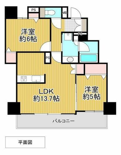 デュオヒルズ甲府 4階 2LDK 物件詳細