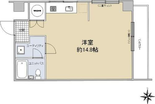柿の木坂スカイマンション 5階 ワンルーム 物件詳細