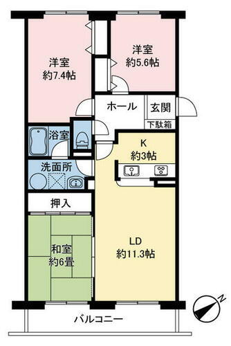 グレートヒル野幌駅前 1階 3LDK 物件詳細