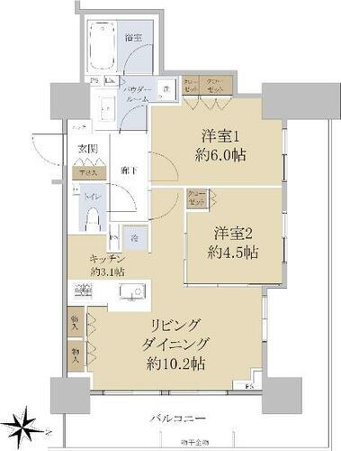 シティタワー札幌 14階 2LDK 物件詳細