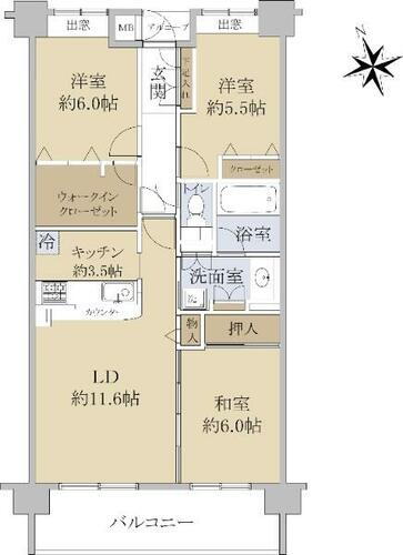 クレストフォルム松戸ウッドスクエア 2階 3LDK 物件詳細