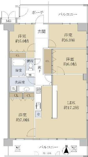 ソシエ北大阪弐期棟 8階 4LDK 物件詳細