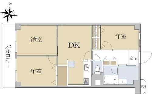 ＹＤ鶴見マンションＣ棟 5階 3DK 物件詳細