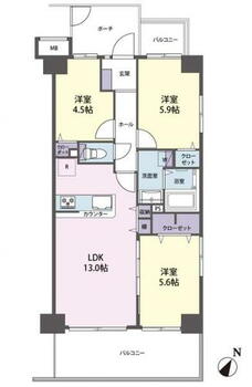 ウインベルコーラス狭山ヶ丘　中古マンション 間取図