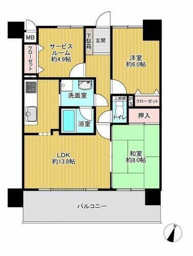 ライオンズマンション瀬戸北山第二 8階 2SLDK 物件詳細