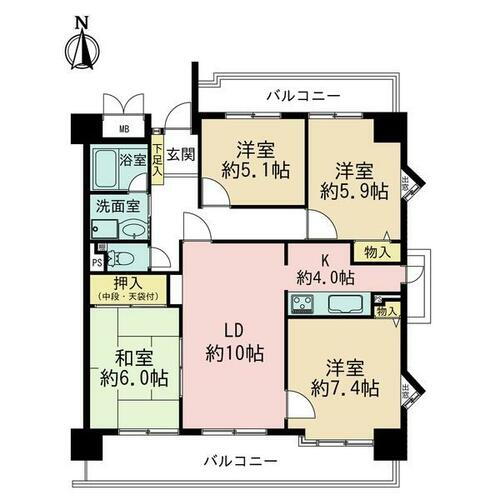 チサンマンション土岐 2階 4LDK 物件詳細