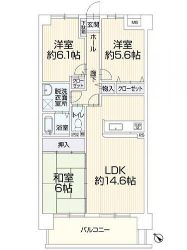 ネオハイツ桧原　５０２ 5階 3LDK 物件詳細