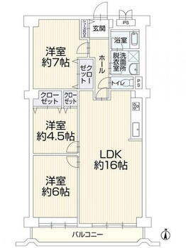 新所沢スカイハイツ　５０６ 間取り