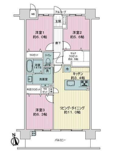 アルファスマ－ト神宮北 7階 3LDK 物件詳細