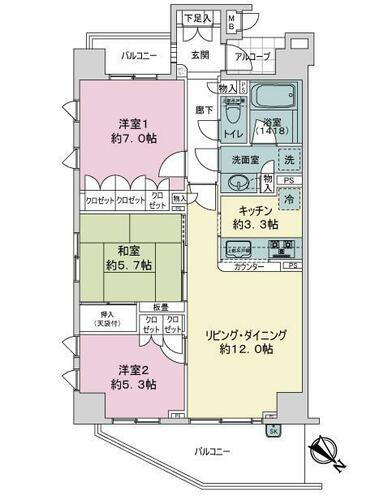 マイキャッスル港北ヒルズ 6階 3LDK 物件詳細