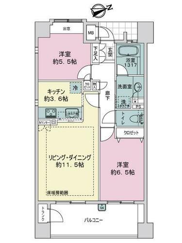 パークハウス縮景園 2階 2LDK 物件詳細