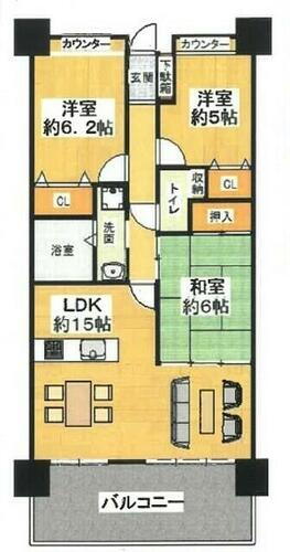 西宮マリナパークシティ杜のまち５番館 3階 3LDK 物件詳細